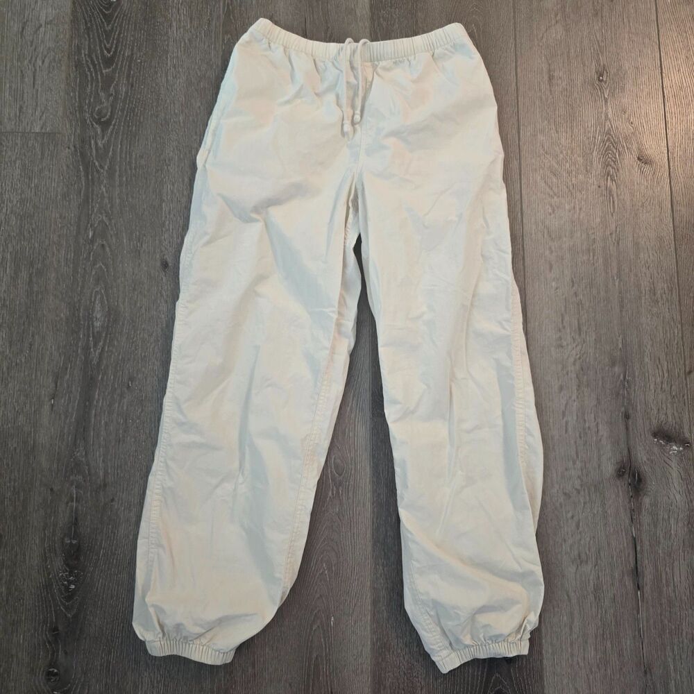 TNA Aritzia Parachute Pants Women's XS Baggy Cream Track Windbreaker Joggers